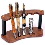 Walnut & Ebony Upright Pen Stand - 5 Pens Round by Lanier Pens, lanierpens, lanierpens.com
