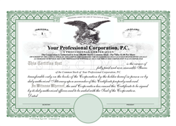 Professional Corporation Stock Certificates