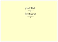 Will Covers in Testament Ledger; Legal Size