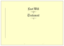 Will Covers in Testament Ledger; Letter Size