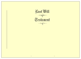 Will Covers in Testament Ledger; Letter Size