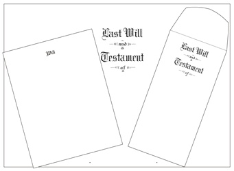 Product #4437 -  Letter Size Pebble Finish Will Kit Engraved "Last Will and Testament"