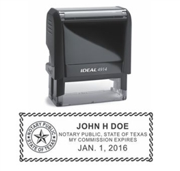 Texas Notary Self-Inking Stamp on Ideal 4914 (Formally Ideal 200); 1" x 2.5”