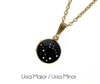 Ursa Major Ursa Minor Constellation Locket Necklace - Hand Painted Vintage Tiny Locket, Antiqued Brass Chain, Big Dipper, Little Dipper