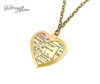 Small Denver Map Necklace on Vintage Heart Locket - Colorado Antique Map Jewelry