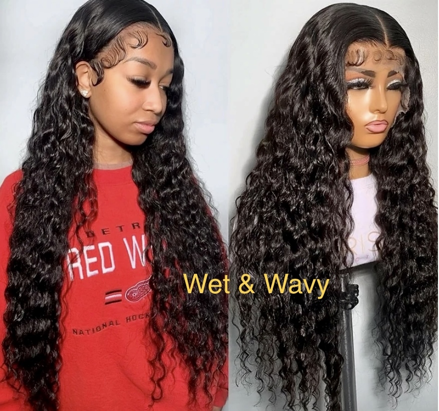 Wet and wavy store lace front wig