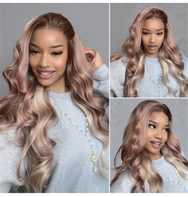 Silky Straight/BW Strawberry Blonde 13x6 Frontal Wig Pre-Cut/Bleached/Plucked