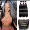 Silky Straight HD frontals (3 Bundles)