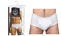 Wholesale Men's White Briefs 3pcs per Pack (20 Packs)