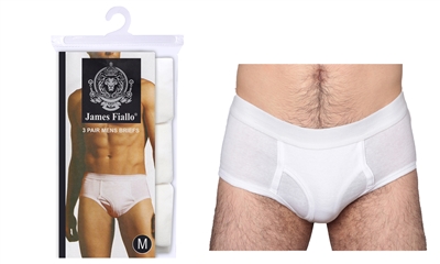Wholesale Men's White Briefs 3pcs per Pack (20 Packs)