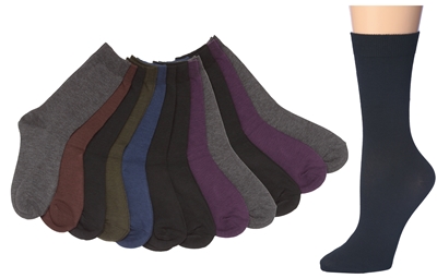 Wholesale Women's 3 Pack Solid Assorted Colors Crew Socks (60 Packs)