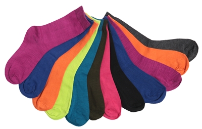 Wholesale Women's 3 Pack Solid Assorted Colors Crew Socks (60 Packs)