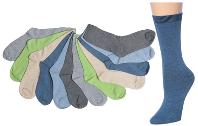 Wholesale Women's 3 Pack Solid Assorted Colors Crew Socks (60 Packs)