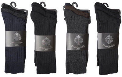 Wholesale Men's Ribbed Dress Socks 3-Pair Pack - (60 Packs)