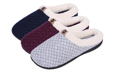 Wholesale Ladies Fleece Trim Sweater Clog Slipper