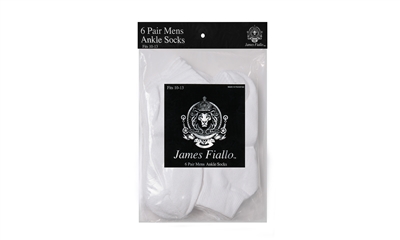 Wholesale Men's White Ankle Socks 6-Pair Pack - (30 Pack)