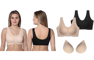 Wholesale Women's Isadora Bralette Lacy Cup Mesh Sports Bra - (48 Packs)