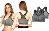 Women's Wireless Seamless Racerback Sports Bra, Zip Front Closure Removable Pads(48 Pcs)