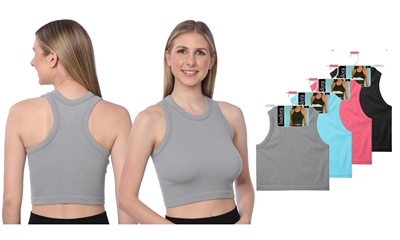 Wholesale Women's Isadora Rib-Knit Crop Tank Tops (72 Packs)