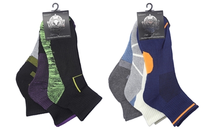 Wholesale Men's Quarter Cushion Sport Socks 3-Pair Pack (60 Packs)