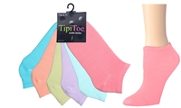 Wholesale Women's 6 Pack Assorted Colors Cotton Ankle Sock (30 Packs)