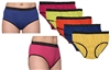 Wholesale Isadora Women's 5pcs Per Pack Full Cut Assorted Colors Cotton Briefs With Size Options (48Packs)