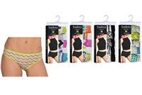 Wholesale Isadora Women's 5pcs Per Pack Assorted Colors Cotton Bikini Panties With Size Options (48 Packs)