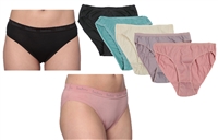 Wholesale Isadora Women's 5pcs Per Pack Assorted Colors Cotton Bikini Panties With Size Options (48 Packs)