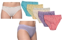 Wholesale Isadora Women's 5pcs Per Pack Assorted Colors Cotton Bikini Panties With Size Options (48 Packs)