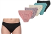 Wholesale Isadora Women's 5pcs Per Pack High Cut Panties Assorted Colors With Size Options (48 Packs)