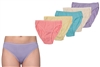 Wholesale Isadora Women's 5pcs Per Pack High Cut Panties Assorted Colors With Size Options (48 Packs)