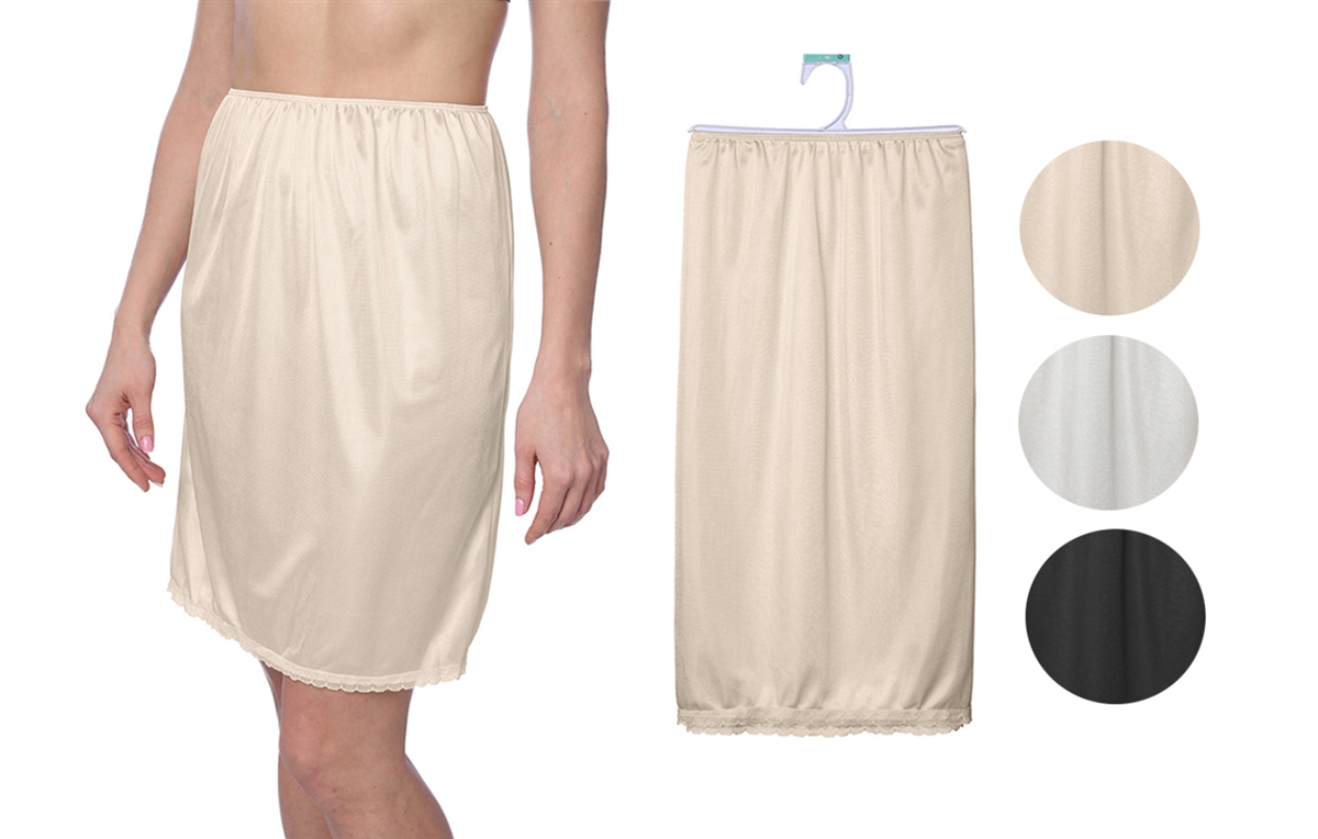 Wholesale Women's Skirt Slip Undergarments 3 Colors and Sizes