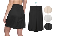 Wholesale Women's Undergarments Long short Skirt 3 Colors and Sizes Option (Beige, White, Black) - (72 Pack)