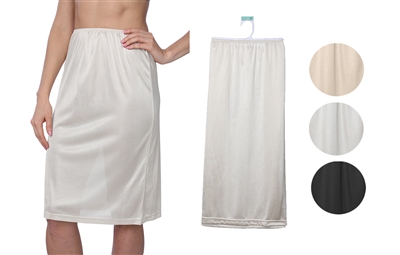 Wholesale Women's Skirt Slip Undergarments 3 Colors and Sizes Option (Beige, White, Black) - (72 Pack)