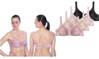 Wholesale Women's Floral Stitch Wireless Minimizer Bra