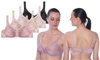 Wholesale Women's Floral Stitch Wireless Minimizer Bra (48 Pcs)