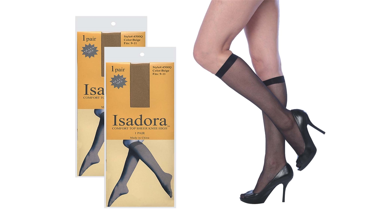 Wholesale Isadora Sheer Knee High With Size and Color Options (360 Packs)
