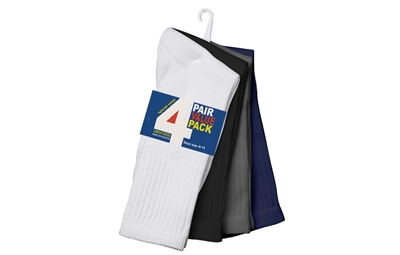 Wholesale Boy's 4 Pair Per Pack Assorted Colors Crew Socks (45 Packs)