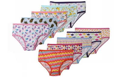Wholesale Girls 5 Pack Panties in Assorted Sizes and Colors (48 Packs)