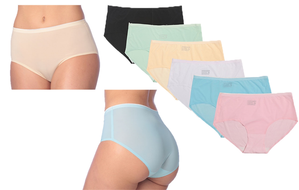 Wholesale Isadora Women's Invisible Nylon/Spandex, Opaque/Sheer Design  Panties Assorted Size (72 Pack)