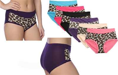 Wholesale Isadora Women's Cheetah Cotton Panties With Size Option (72 Packs)