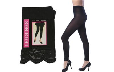 Wholesale Isadora's Women's Opaque Footless Tights With Lace Trim (120 Pcs)