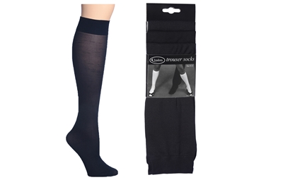 Wholesale Women's 3 Pair Pack Trouser Socks Black (60 Packs)