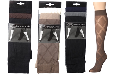 Wholesale Women's 3 Pack Textured Trouser Socks (60 Packs)