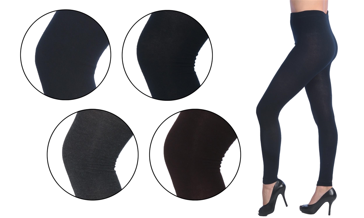 Wholesale Women's Extra Thick Footless Tights with Color and Size Options  (36 Packs)
