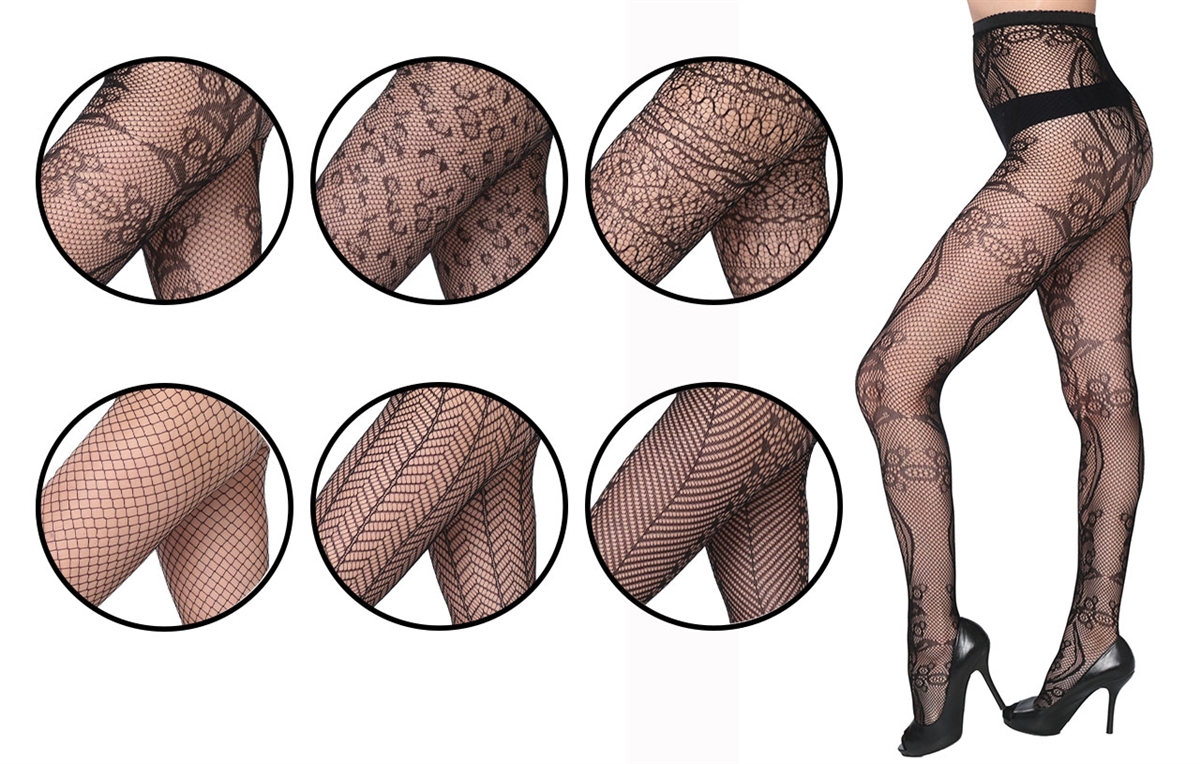 Up To 81% Off on 6-Pack Fishnet Tights Regular