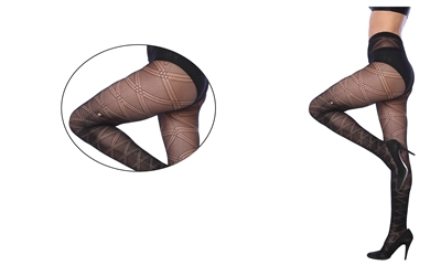 Wholesale Isadora Assorted Fashion Fishnet Tights With Size Options (120 Pcs)