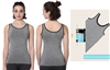 Wholesale Women's Isadora Grey Scoop Neck Sports Tank Tops (48 Packs)