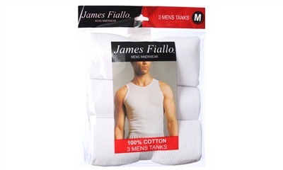 Wholesale Men's White Color Cotton A-Shirt 2Pack (20 Packs)