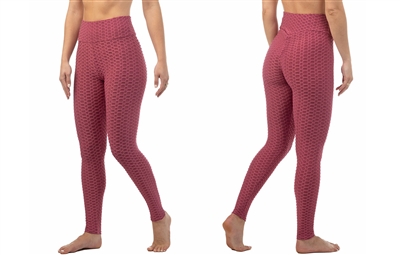 Women's Bubble Leggings in Assorted Sizes- Plum Wine (36 Packs)